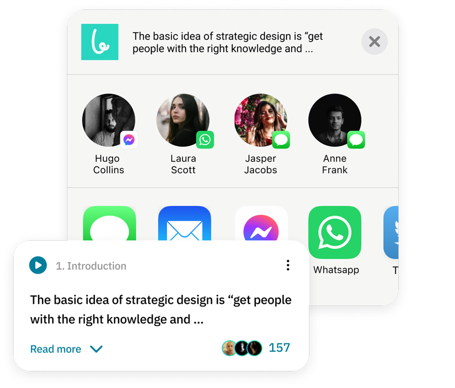 App screenshot showcasing the share sheet